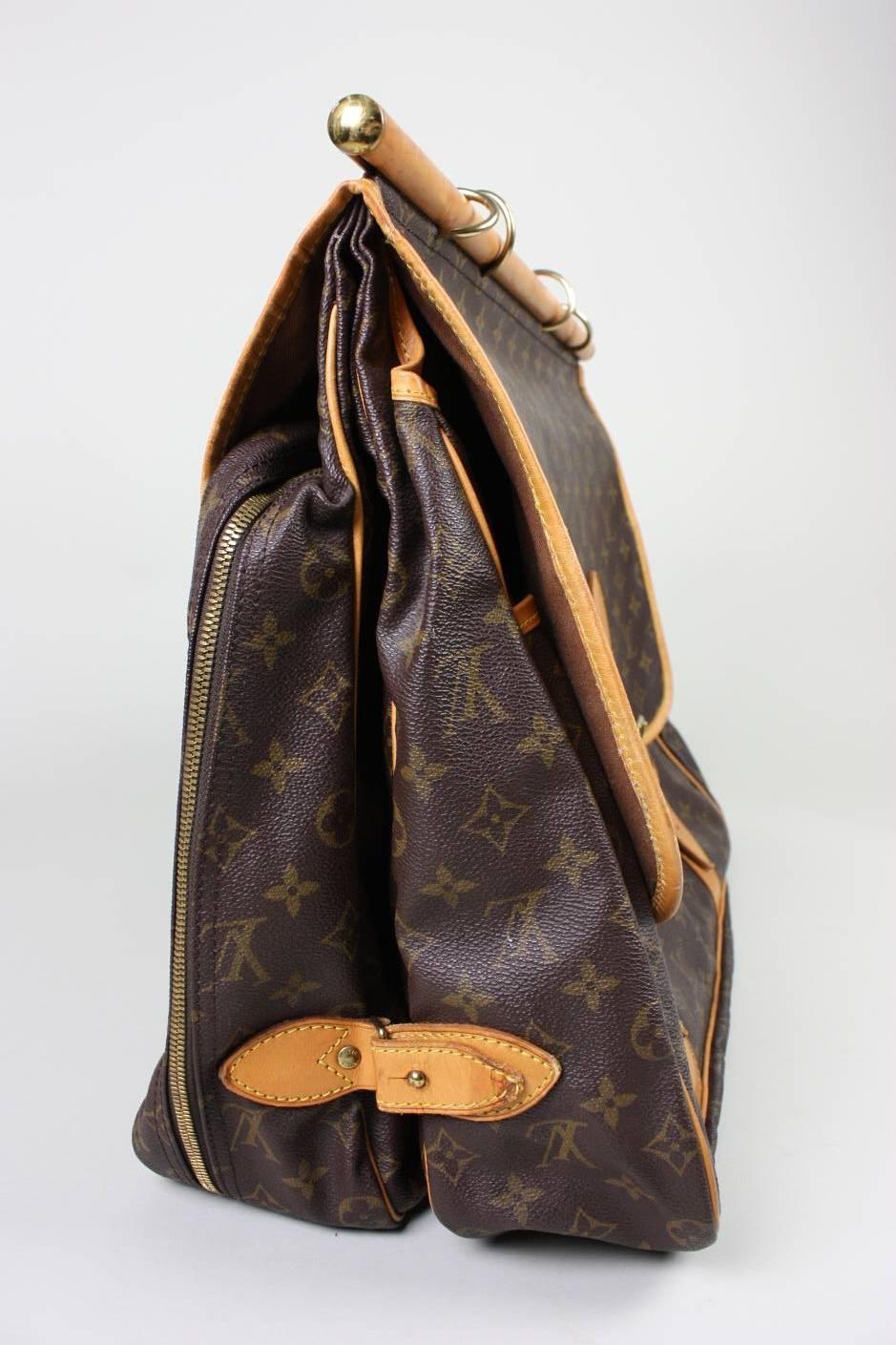 Brown 1990's Louis Vuitton Sac Chasse Monogram Canvas Luggage For Sale