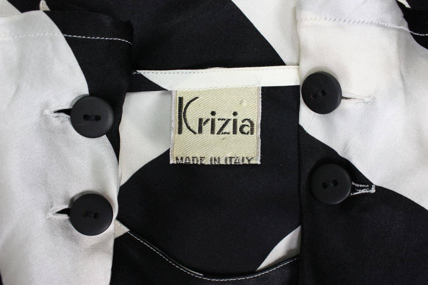 1980's Krizia Striped Silk Blouse For Sale 2