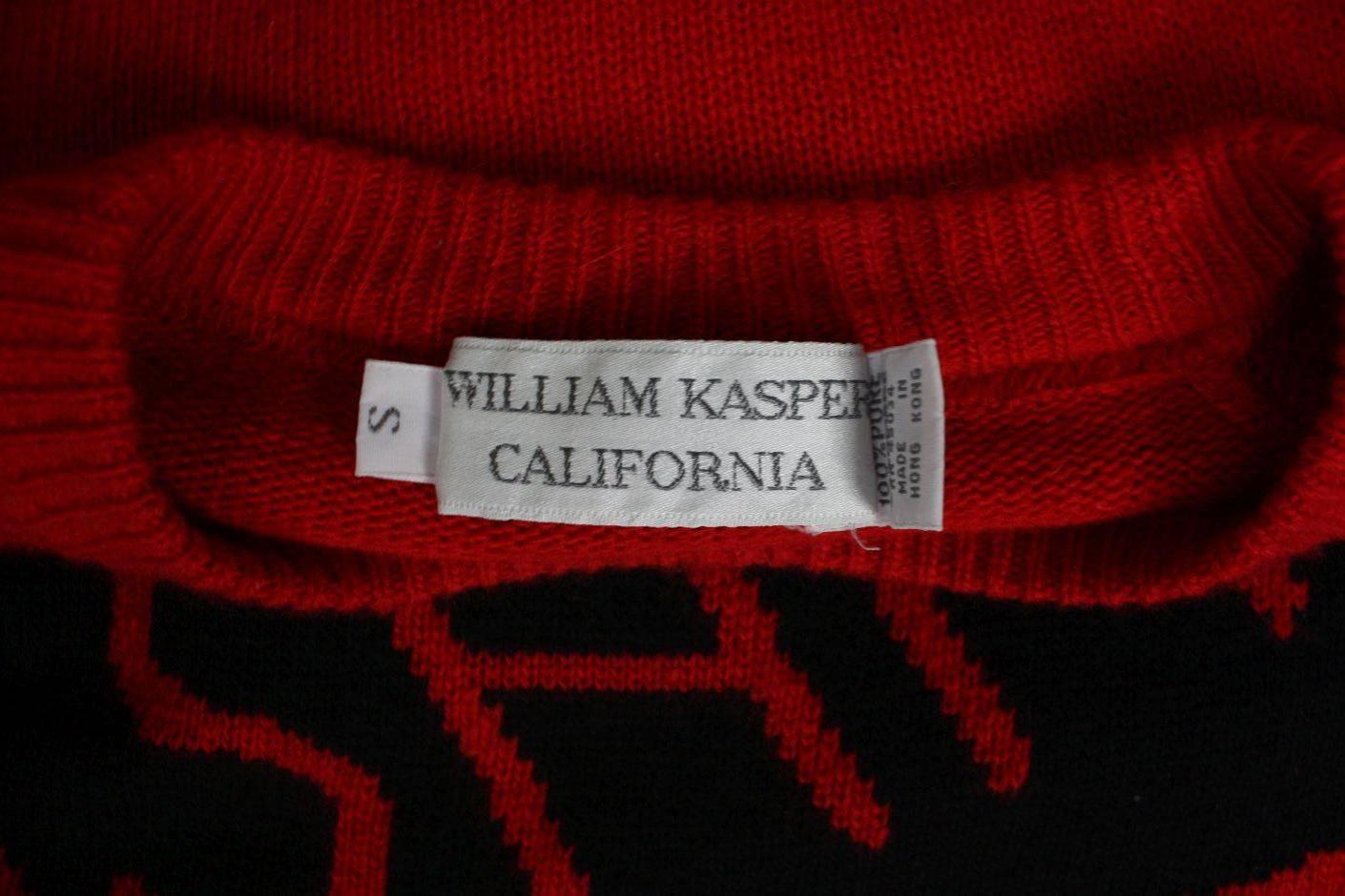 Vintage William Kasper Humorous Cashmere Sweater For Sale 2