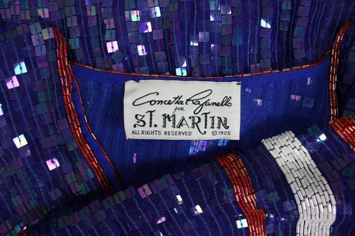 1980's St. Martin Sequined New York Giants Jersey Blouse 4