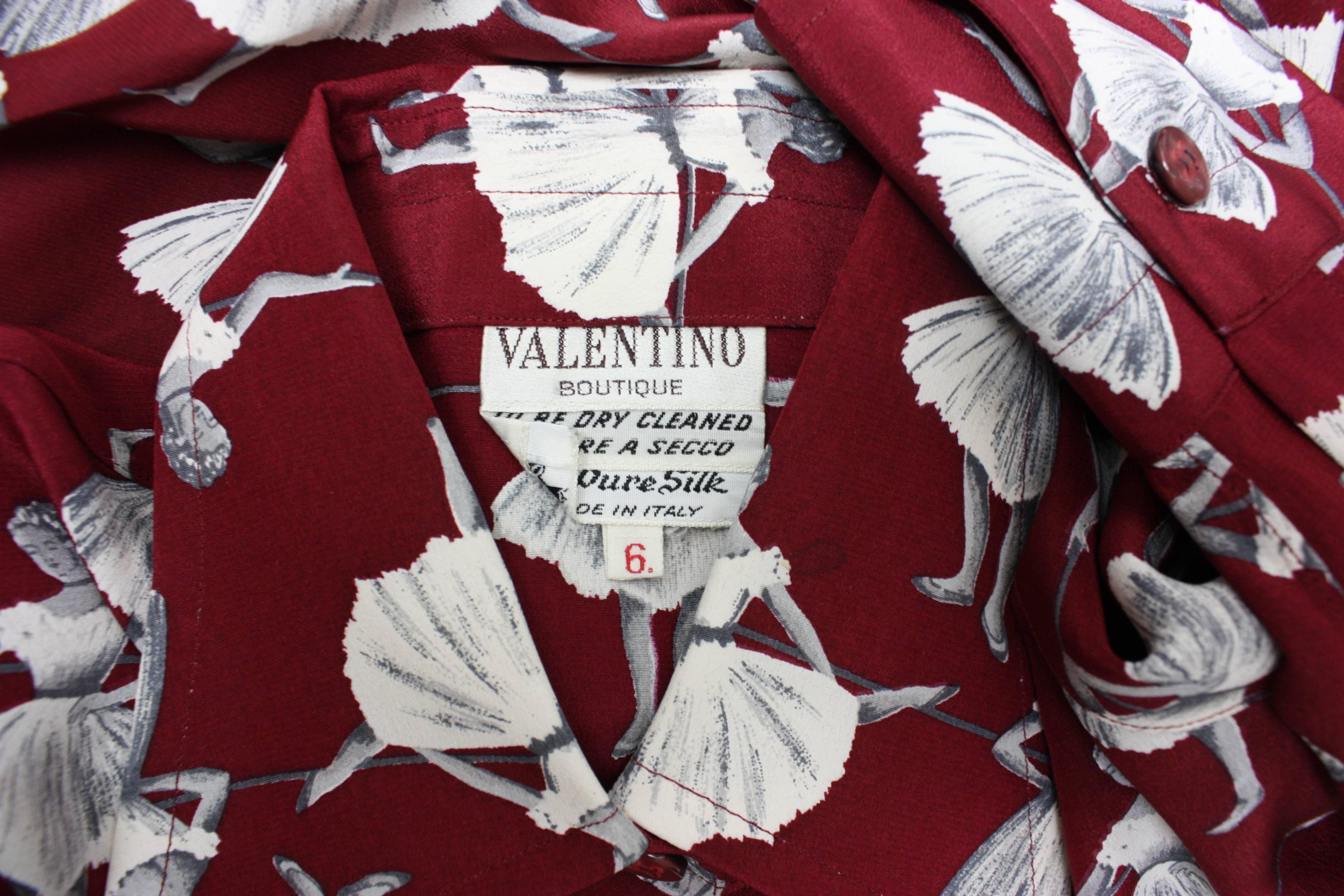 1970's Valentino Silk Blouse with Ballerina Print For Sale 4