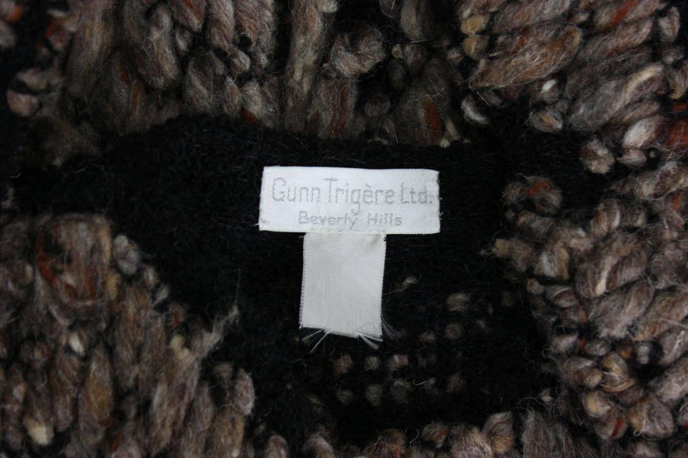 1980's Gunn-Trigere Textured Wool Boucle Coat with Yarn Fringe For Sale 1