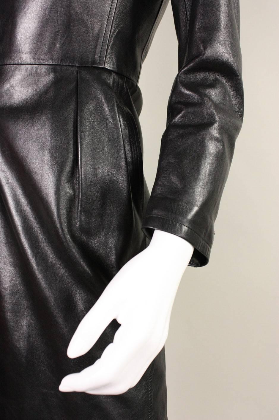 1980's Yves Saint-Laurent Sleek Leather Dress 3