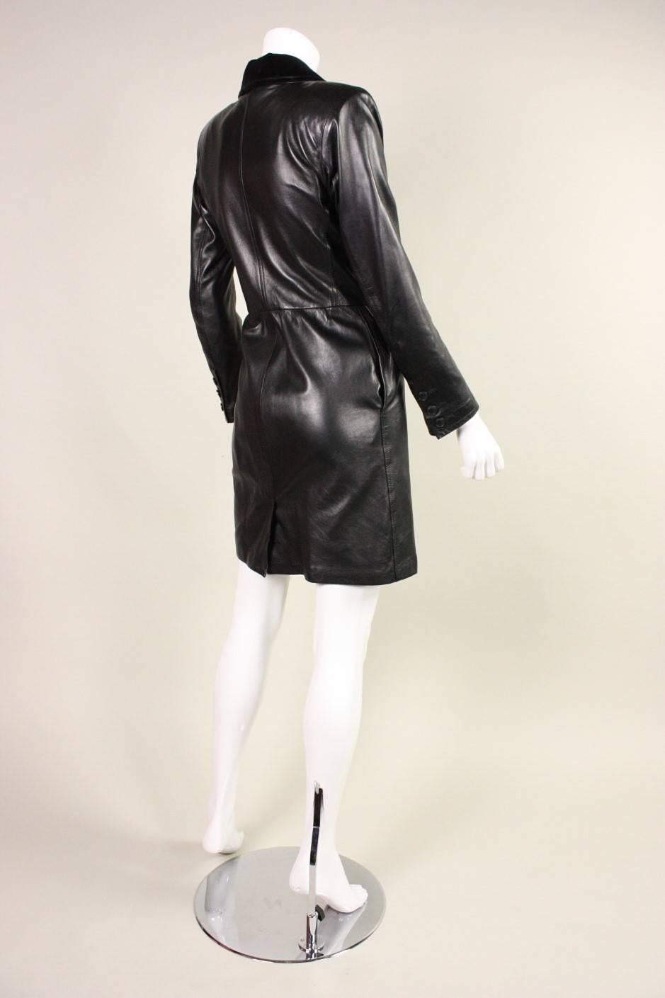 Women's 1980's Yves Saint-Laurent Sleek Leather Dress