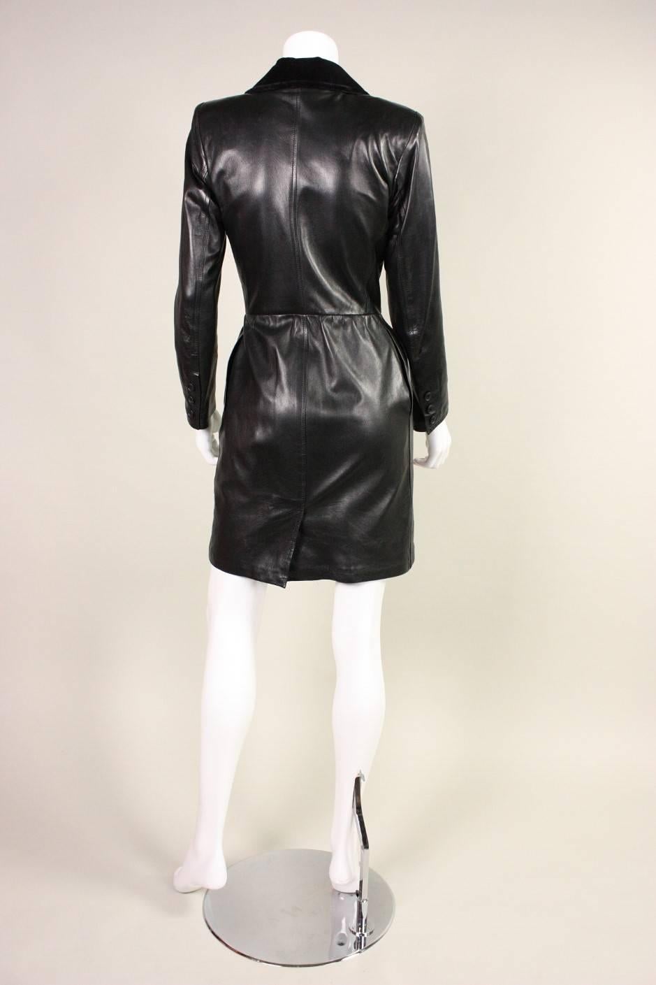 1980's Yves Saint-Laurent Sleek Leather Dress 1