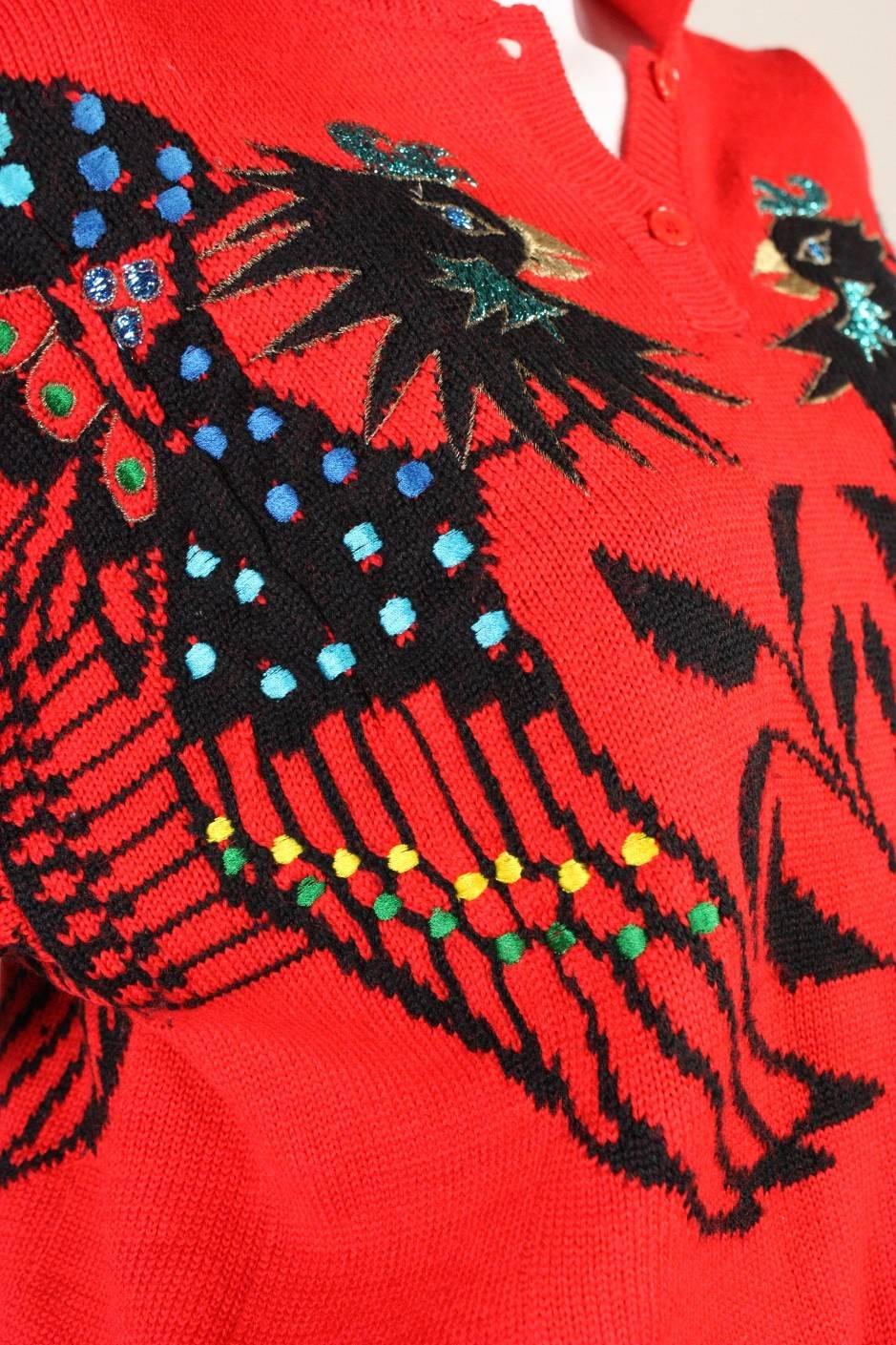 Women's 1980's Kansai Yamamoto Phoenix Sweater For Sale