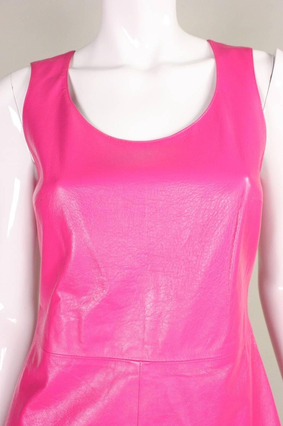 Women's 1990's Versus Pink Leather Dress For Sale