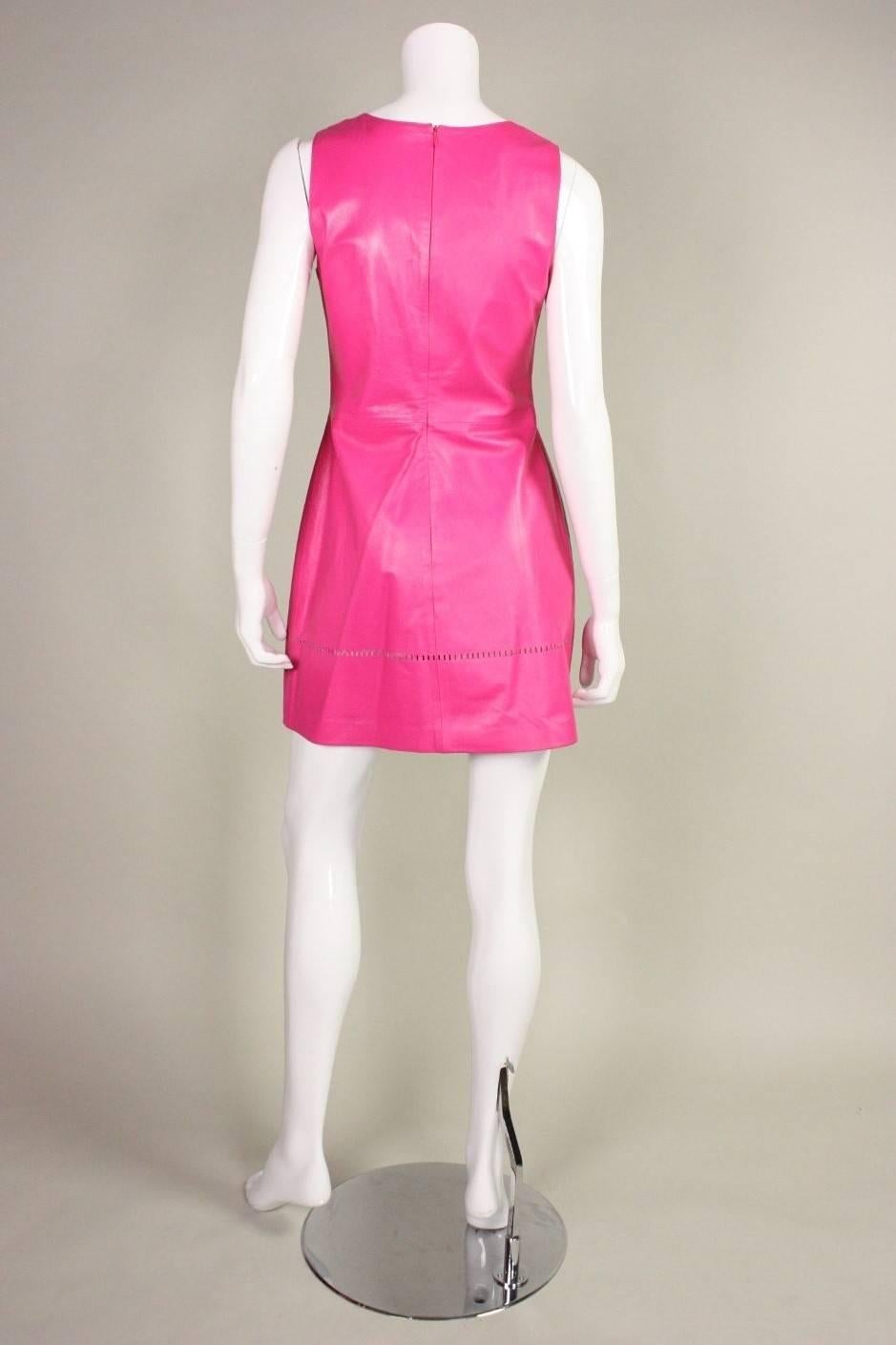 1990's Versus Pink Leather Dress In Excellent Condition For Sale In Los Angeles, CA