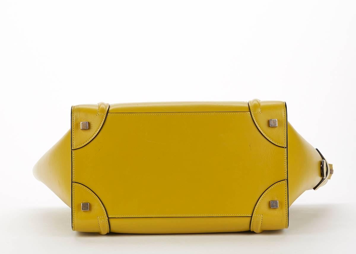 Women's 2014 Céline Chartreuse Yellow Smooth Calfskin Mini Luggage Tote