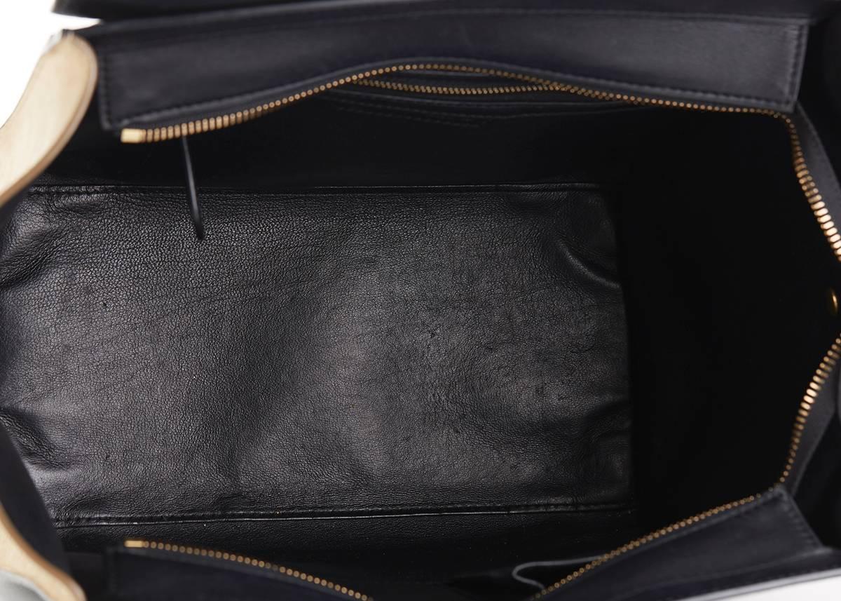2012 Céline Tri-Colour Maroon Smooth Leather & Suede Mini Luggage Tote 3