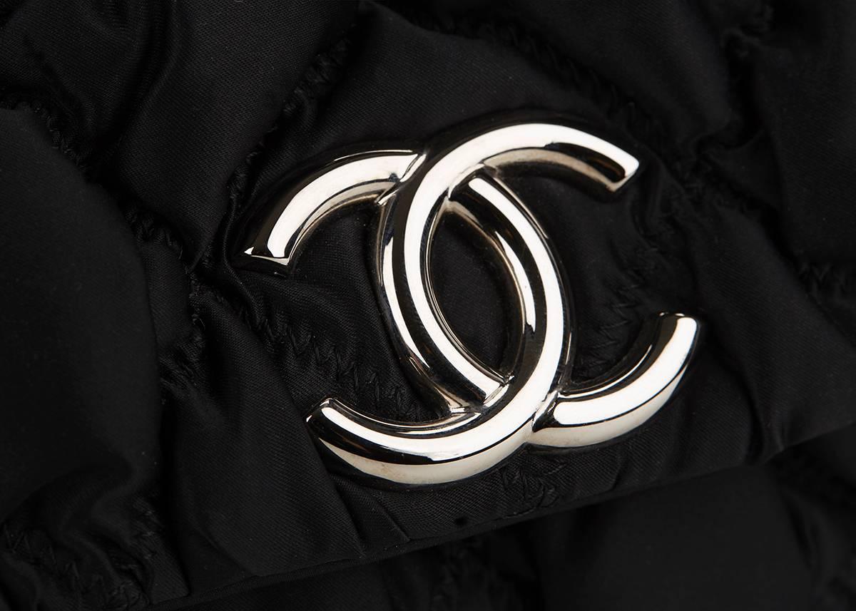 2000's Chanel Black Bubble Quilted Nylon Single Flap Bag In Excellent Condition In Bishop's Stortford, Hertfordshire