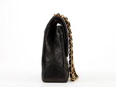 1990s Chanel Black Quilted Lambskin Vintage Limited Edition Double Flap Bag