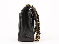 1990s Chanel Black Quilted Vintage Medium Classic Double Flap Bag