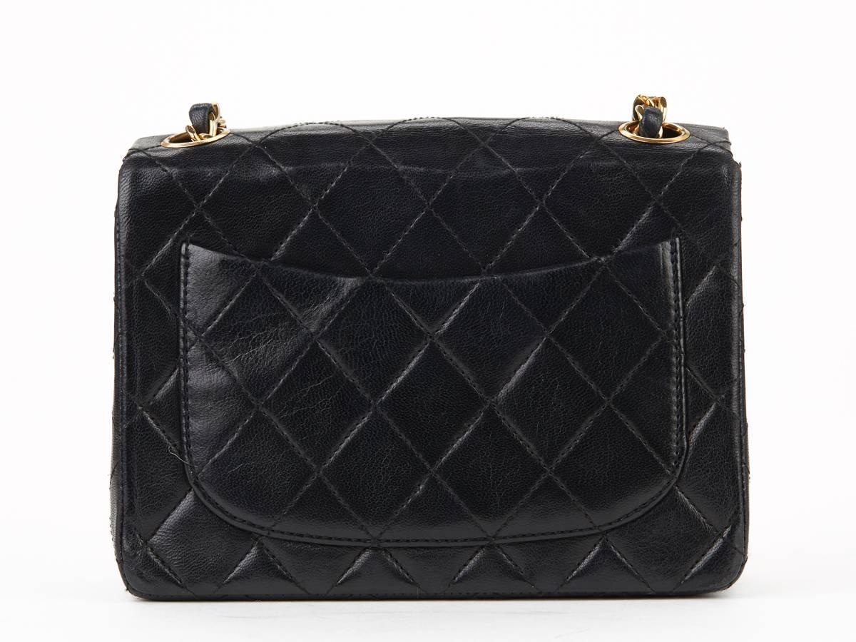 Women's 1980s Chanel Black Quilted Lambskin Vintage Mini Flap Bag