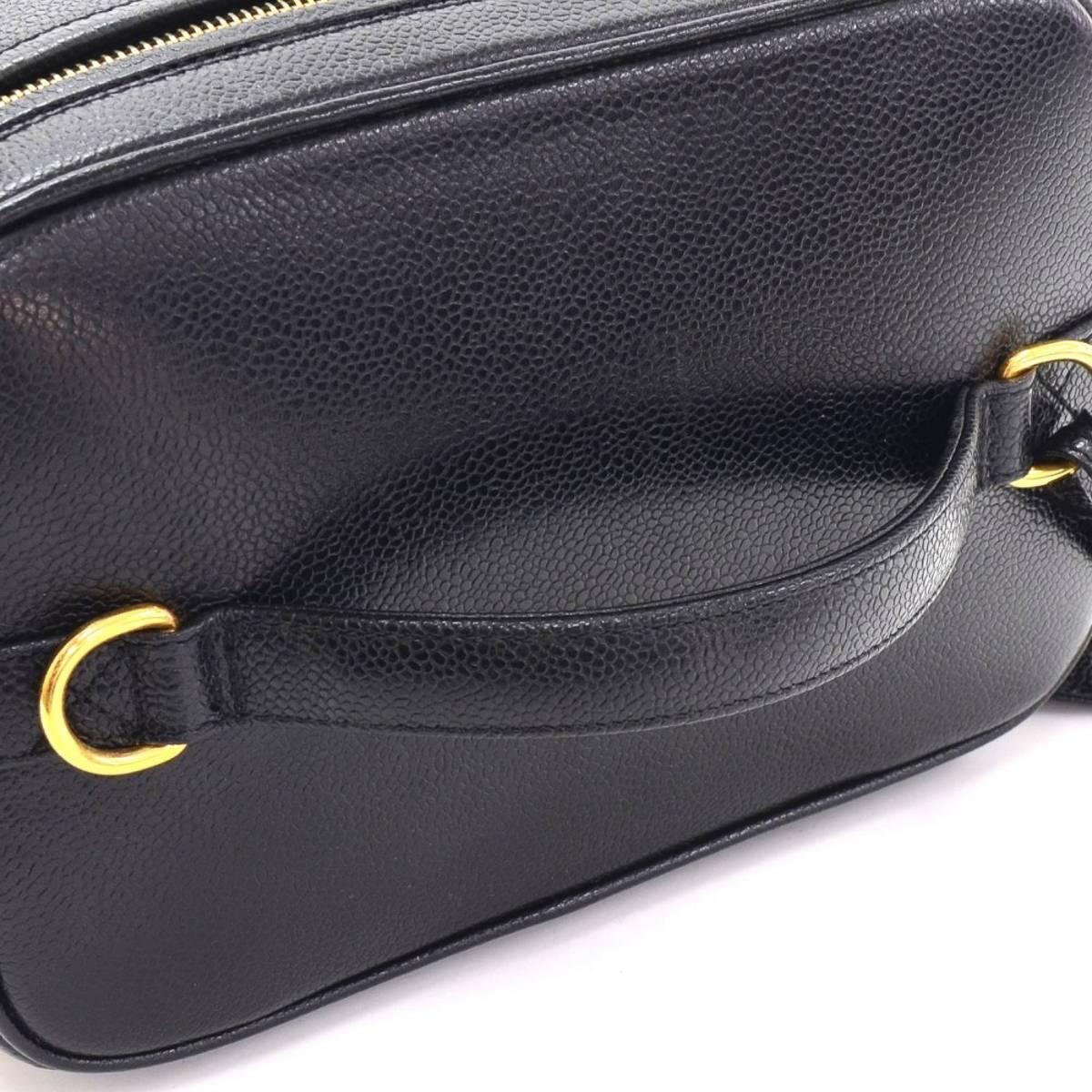 Chanel Black Caviar Leather Vintage Timeless Vanity Handbag 2