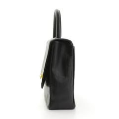 Chanel Black Vertical Quilted Caviar Leather Vintage Timeless Kelly