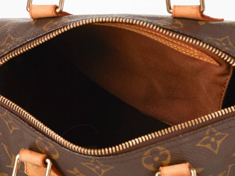 Speedy cloth handbag Louis Vuitton Brown in Cloth - 19991069