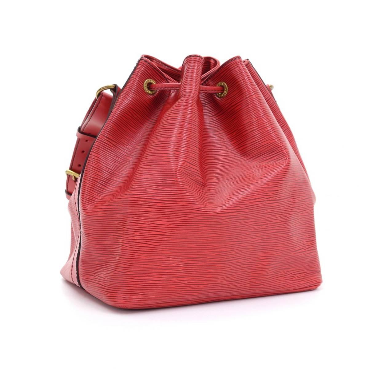 Pink 1990s Louis Vuitton Red Epi Leather Vintage Petit Noé