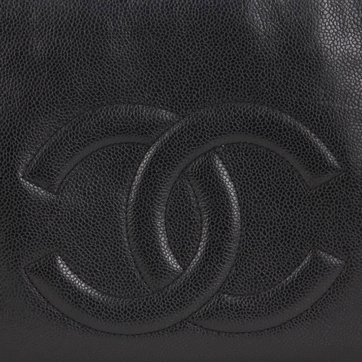 1990s Chanel Black Caviar Leather Vintage Timeless Shoulder Bag 4