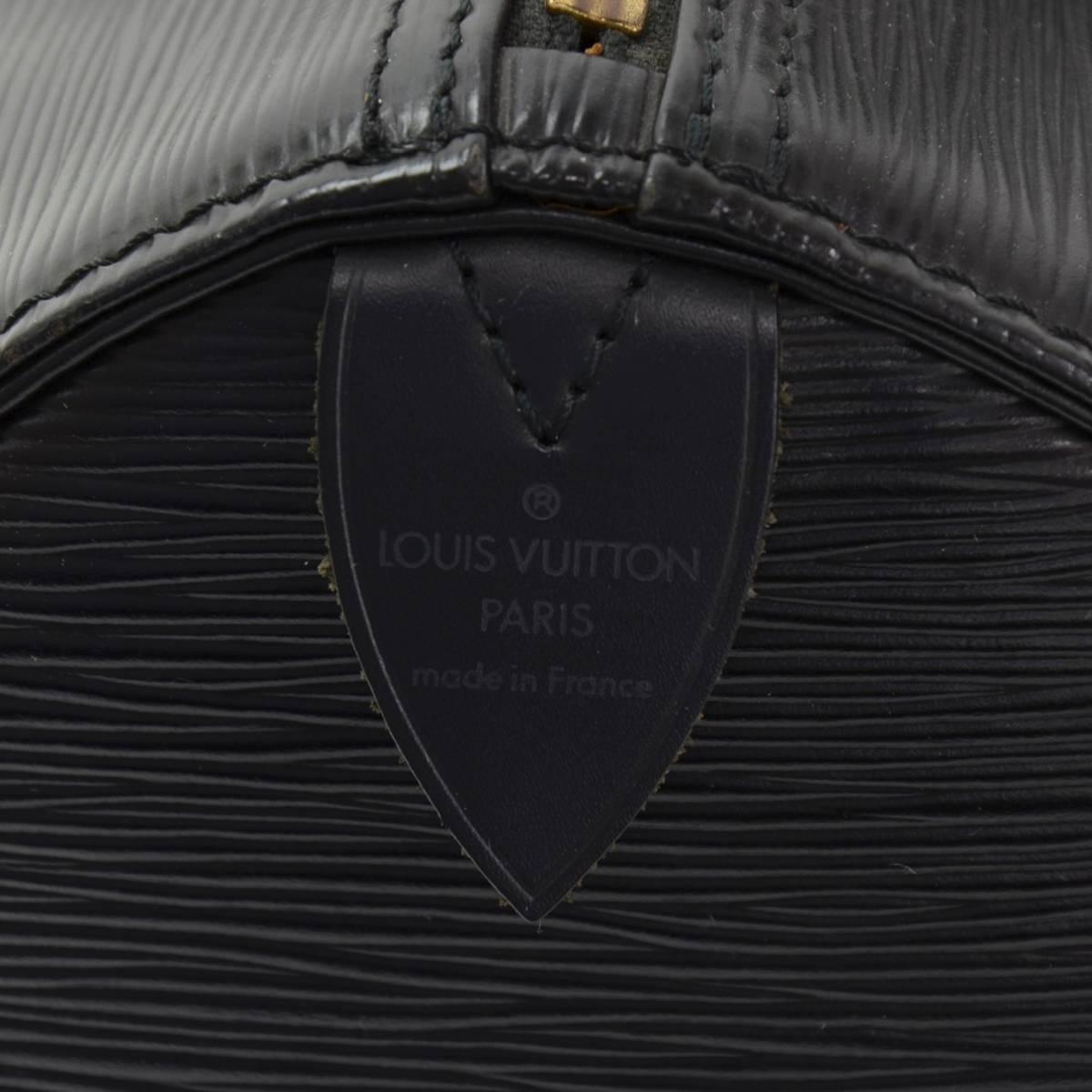 1990s Louis Vuitton Black Epi Leather Vintage Speedy 30 5