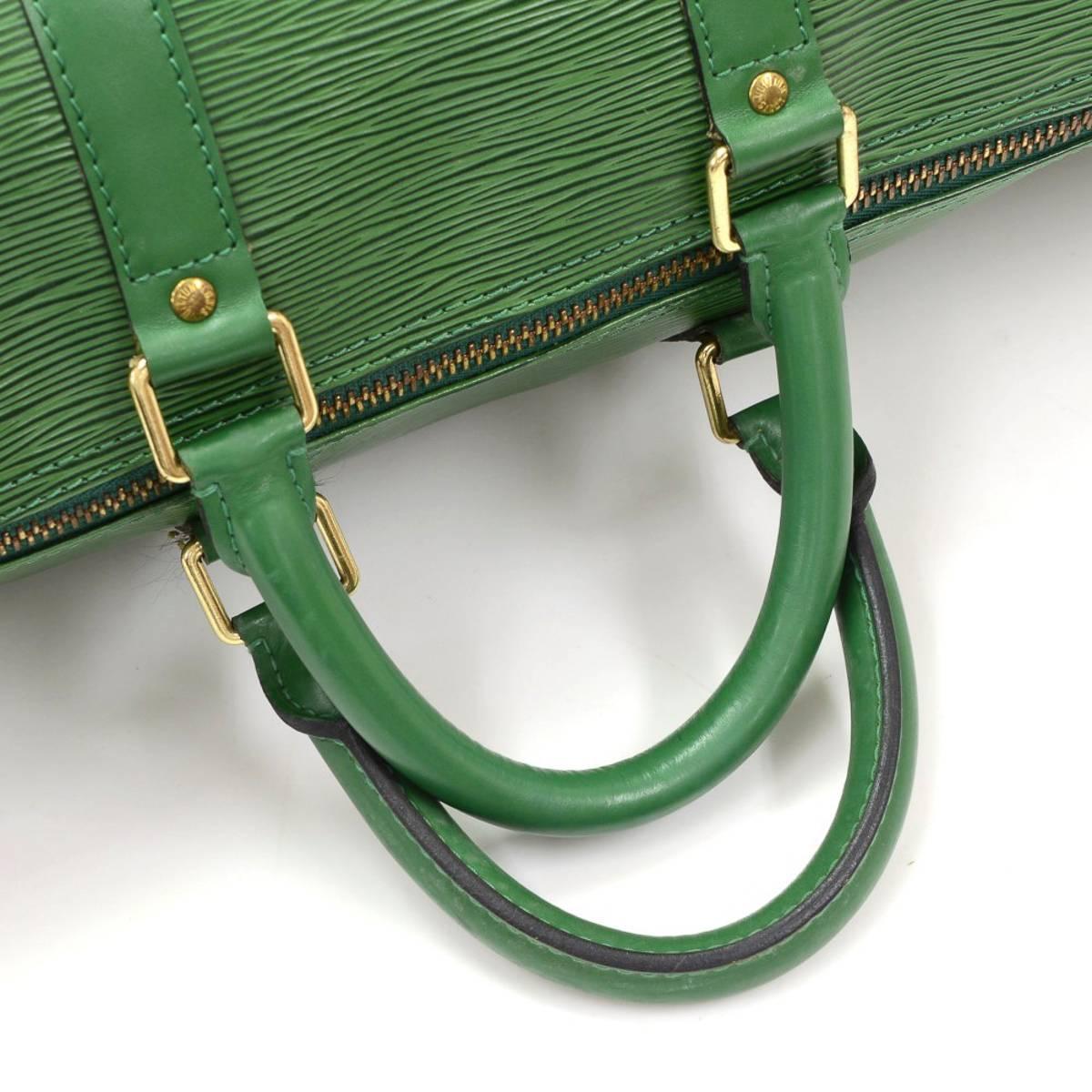1990s Louis Vuitton Green Epi Leather Vintage Keepall 45 2