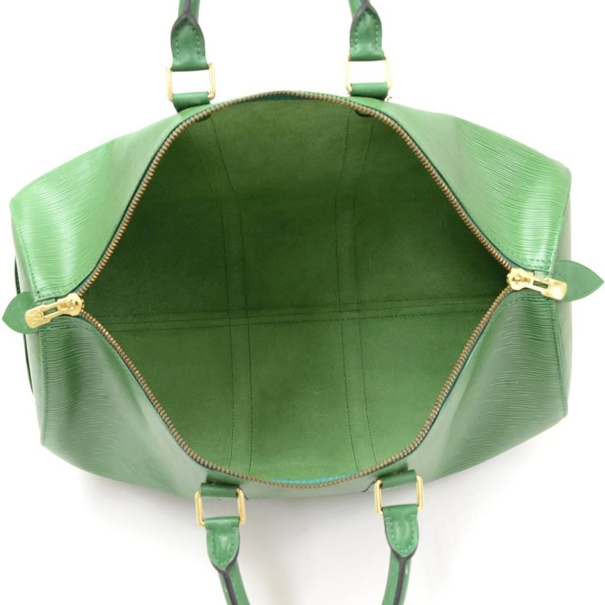1990s Louis Vuitton Green Epi Leather Vintage Keepall 45 3