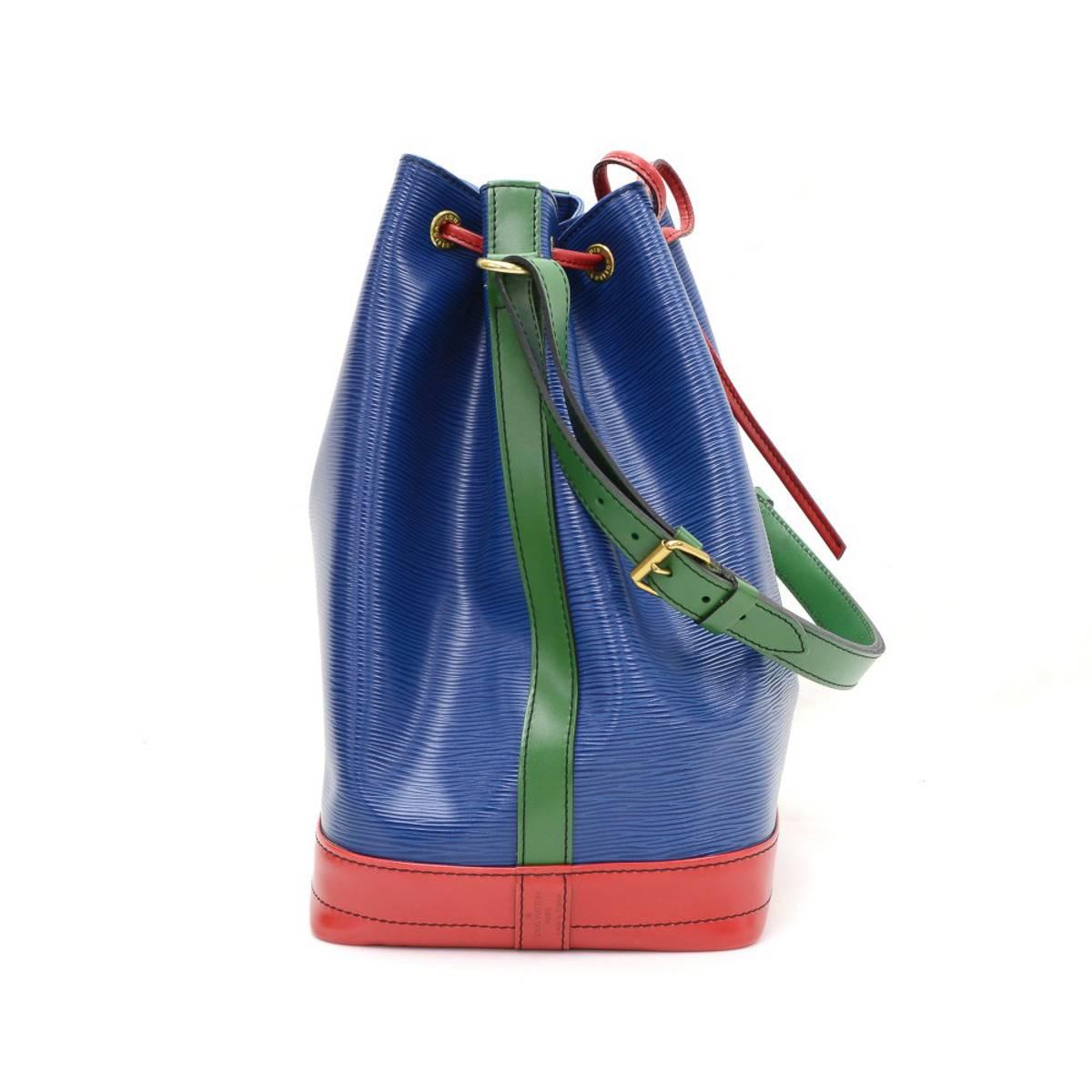 1990s Multicolour Blue, Green & Red Epi Leather Vintage Noé In Excellent Condition In Bishop's Stortford, Hertfordshire