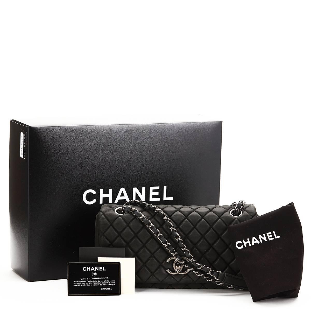 2012 Chanel Black Quilted Velvet Calfskin Small Bubble Flap Bag 4