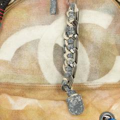 2014 Chanel Beige Canvas Spring 2014 'Act 2' Medium Graffiti Backpack