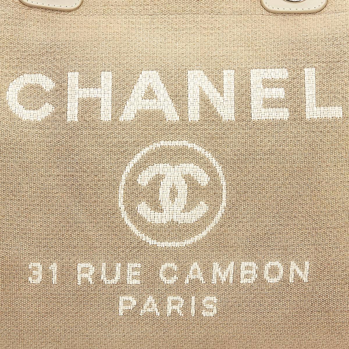 2013 Chanel Beige Canvas Large Deauville Tote 1