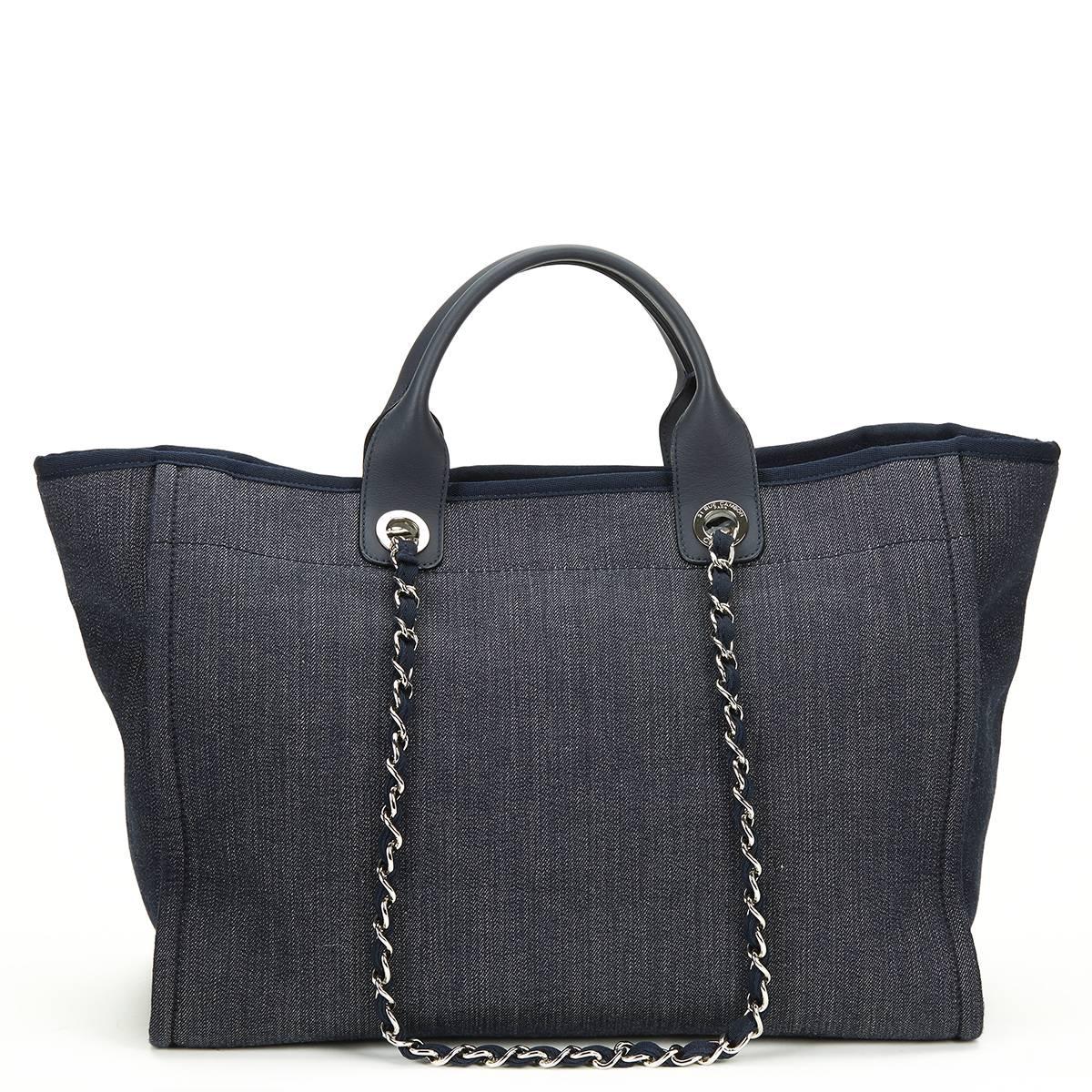 2014 Chanel Navy Canvas Large Deauville Tote 1