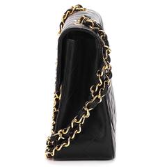 1990s Chanel Black Quilted Lambskin Vintage Maxi Jumbo XL Flap Bag