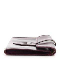 2002 Hermes Purple Box Calf Leather Jige Clutch