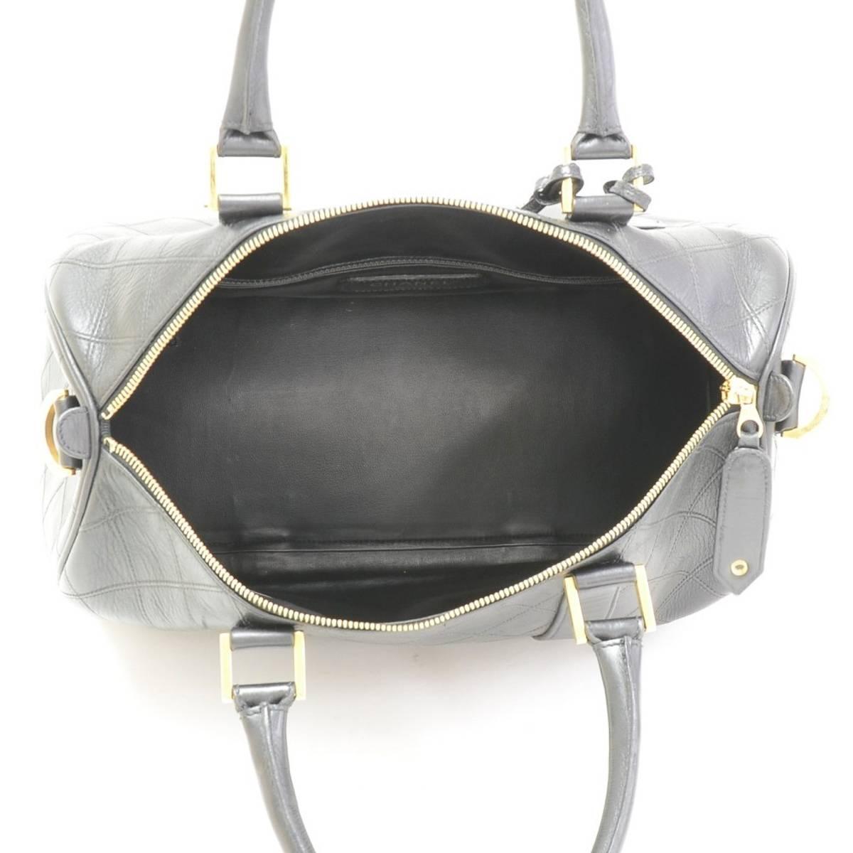 Chanel Black Quilted Lambskin Vintage Boston Bag 1