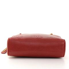 1990s Chanel Red Caviar Leather Vintage Timeless Shoulder Bag