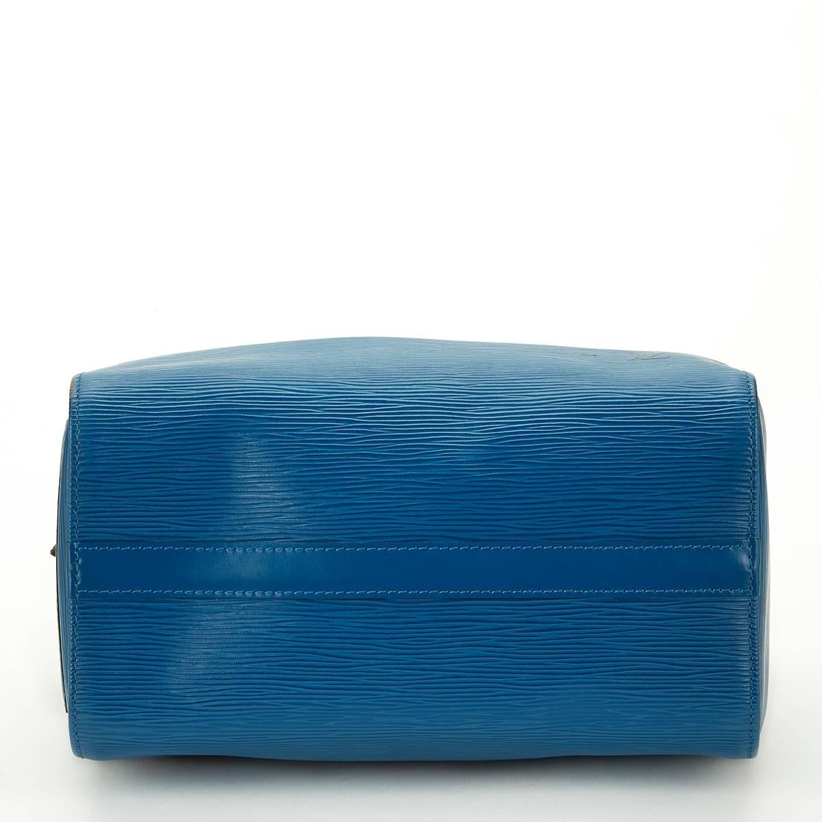 1990's Louis Vuitton Blue Epi Leather Vintage Speedy 25 1