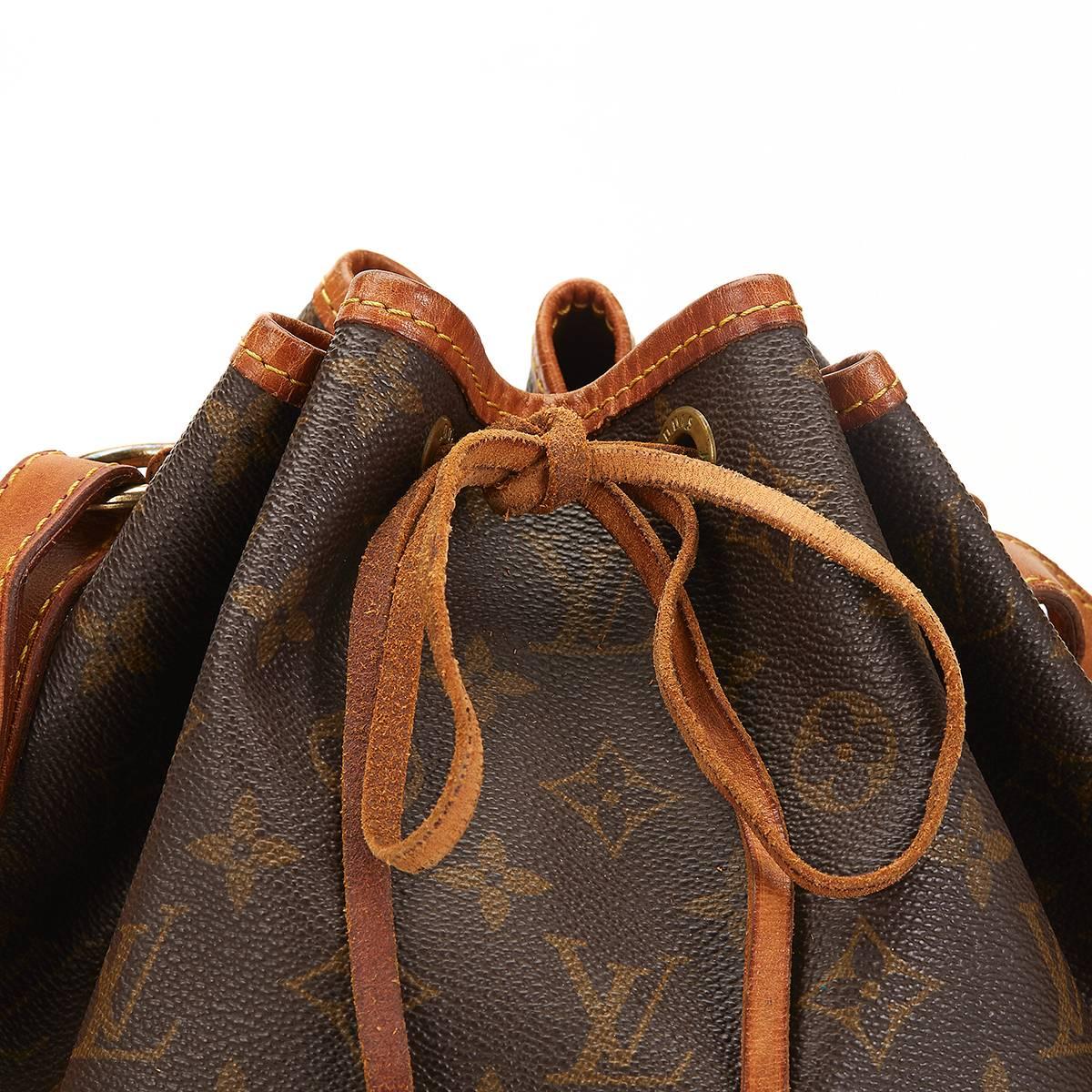 1990's Louis Vuitton Brown Classic Monogram Canvas Vintage Petit Noé 1