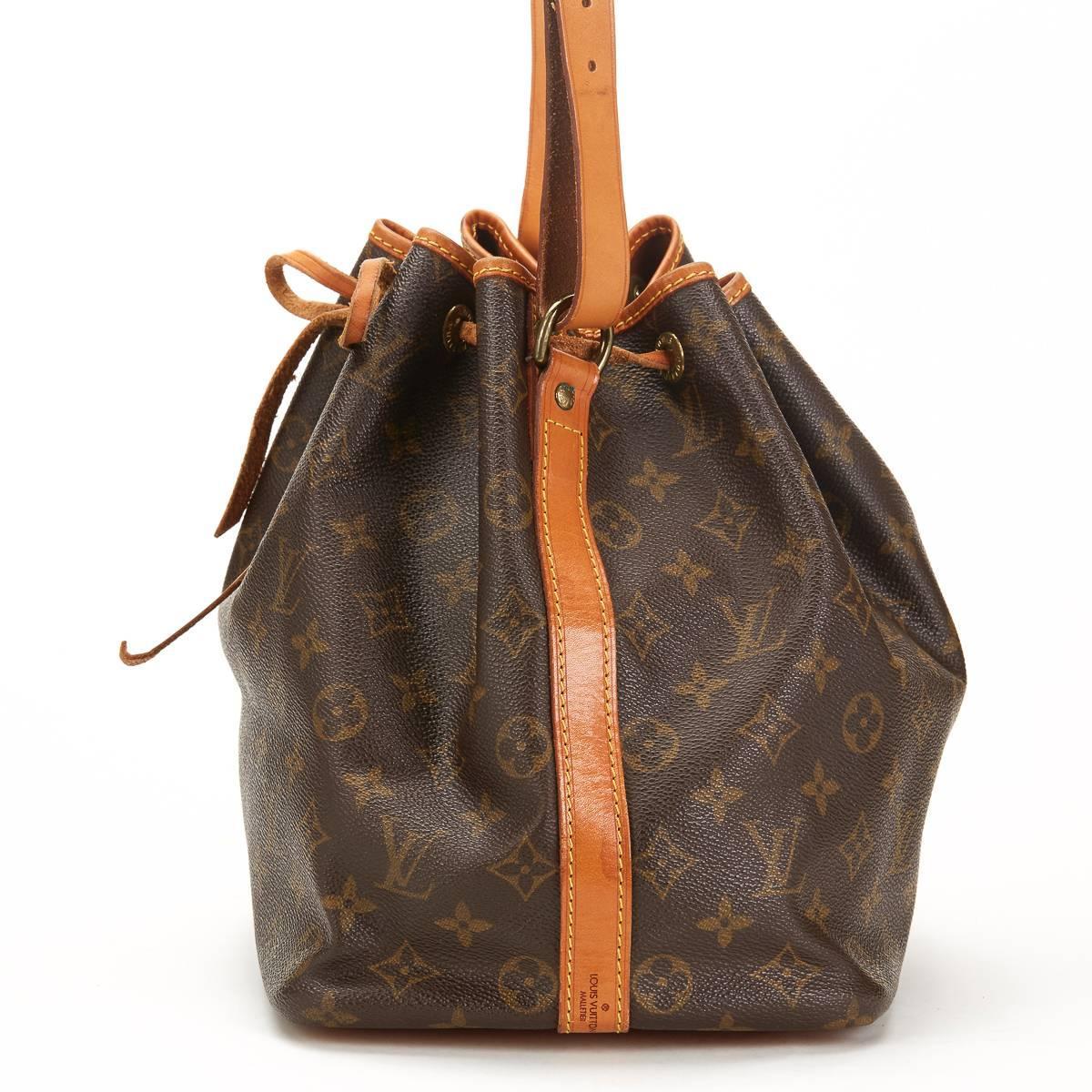 1980&#39;s Louis Vuitton Brown Classic Monogram Canvas Vintage Petit Noé For Sale at 1stdibs