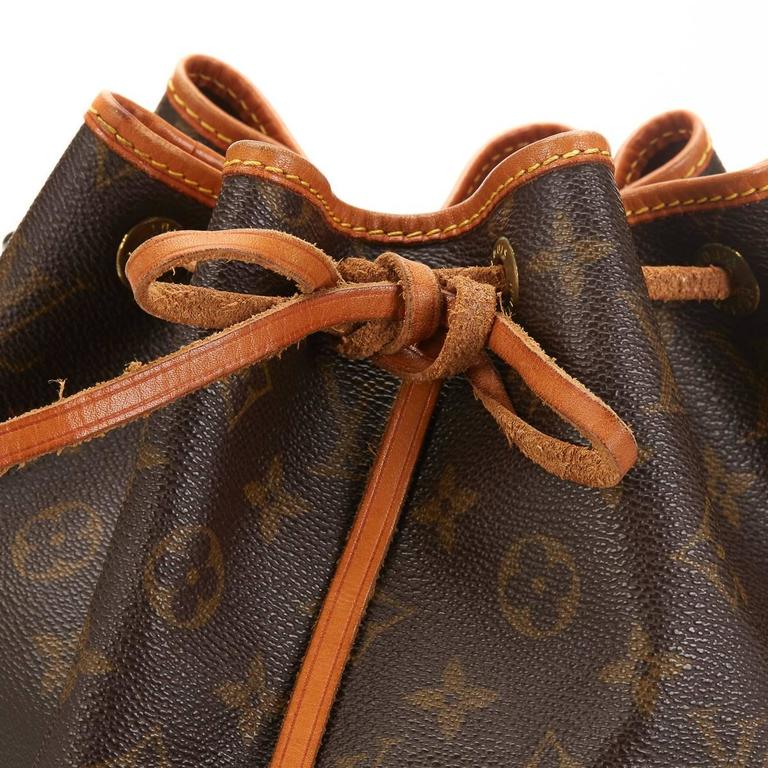 Vintage Louis Vuitton Noe Brown Monogram Bucket Bag Designer Leather Large  1980s - Ellis Antiques