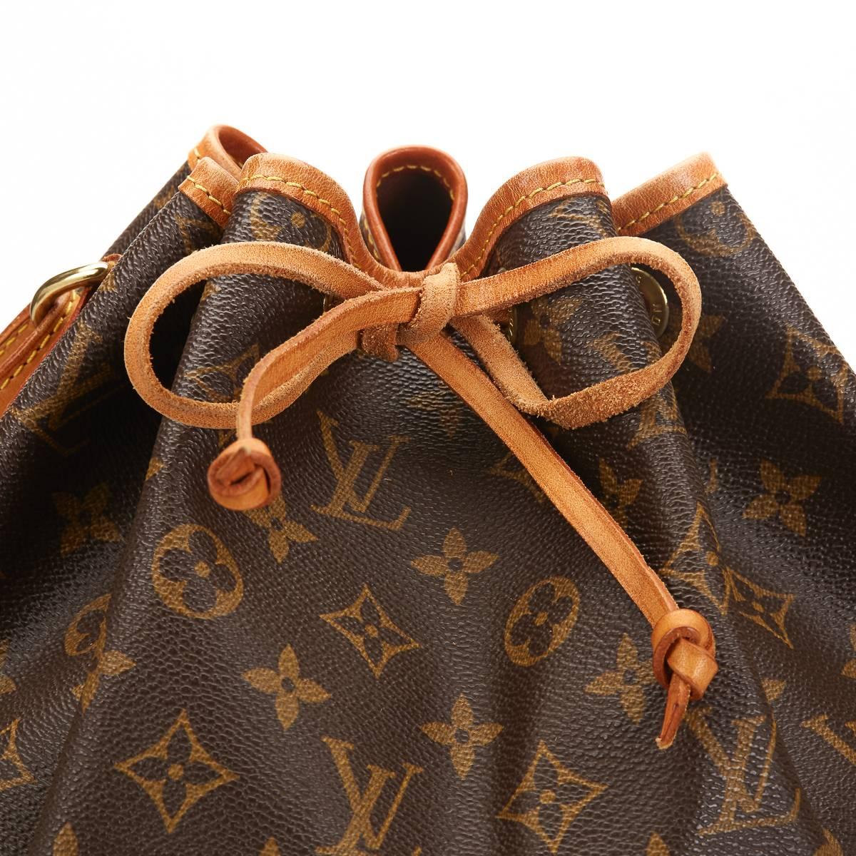 1990's Louis Vuitton Brown Classic Monogram Canvas Noé 2