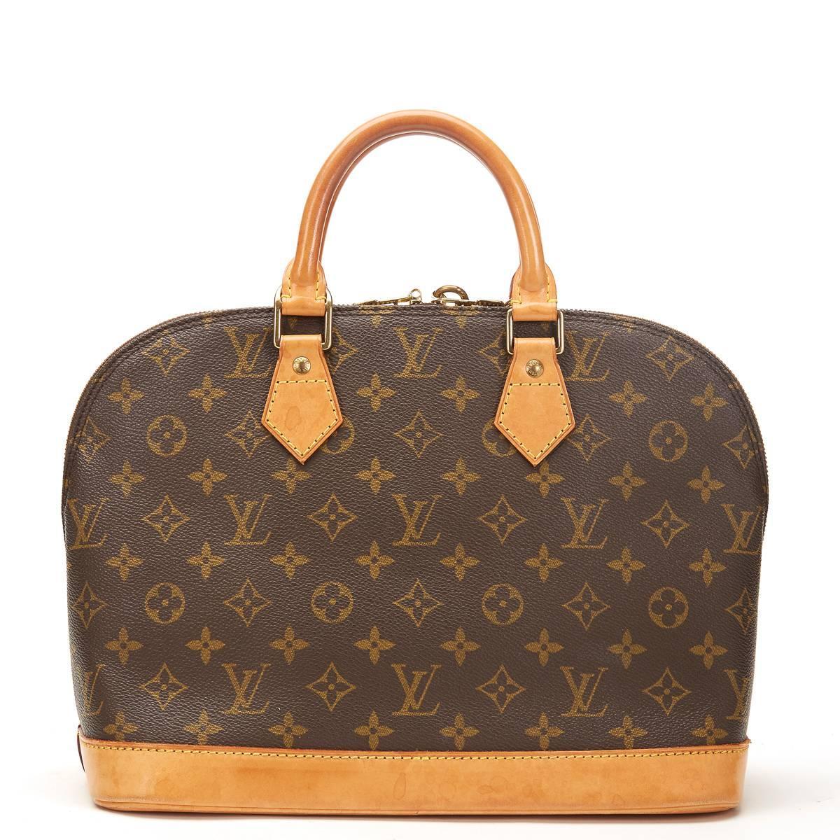 1990&#39;s Louis Vuitton Brown Classic Monogram Canvas Vintage Alma MM For Sale at 1stdibs