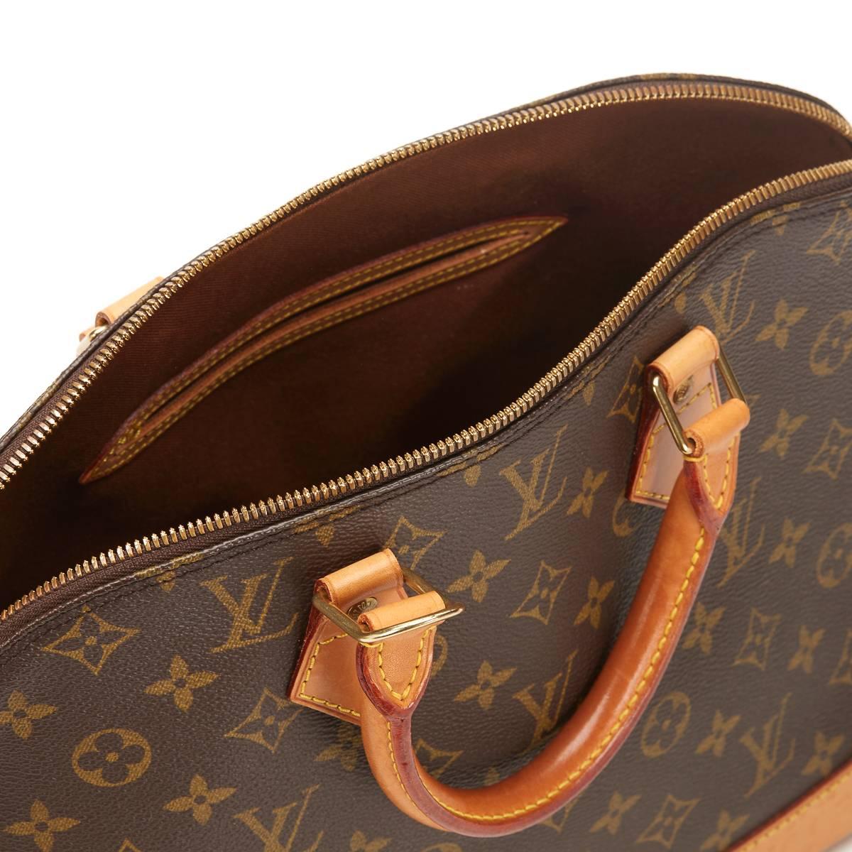 Women's 1990's Louis Vuitton Brown Classic Monogram Canvas Vintage Alma MM