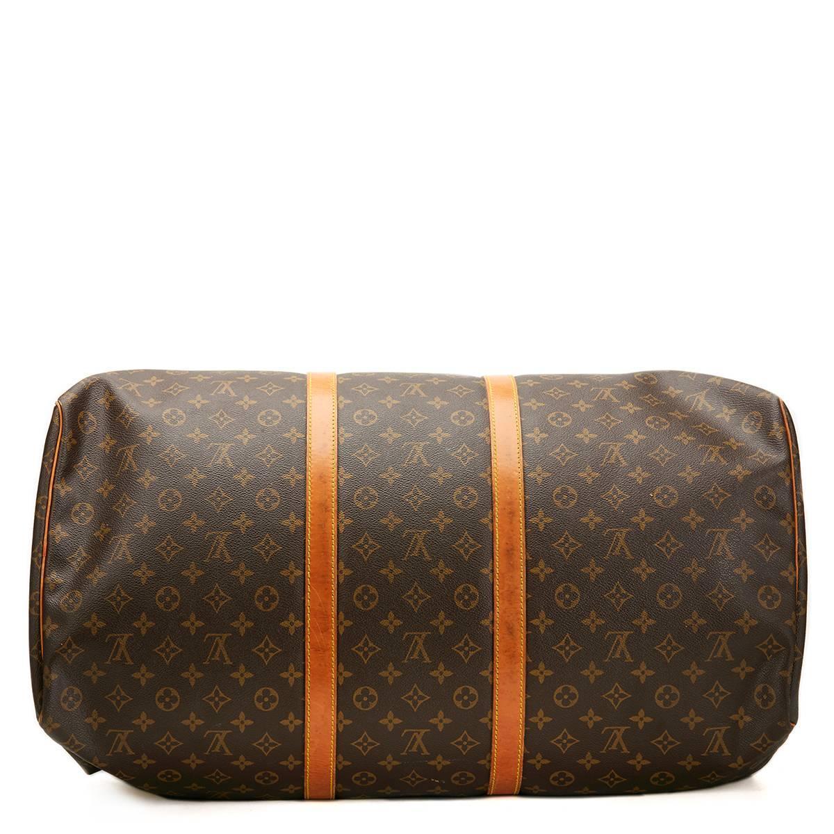 1980&#39;s Louis Vuitton Brown Classic Monogram Canvas Vintage Keepall 60 at 1stdibs