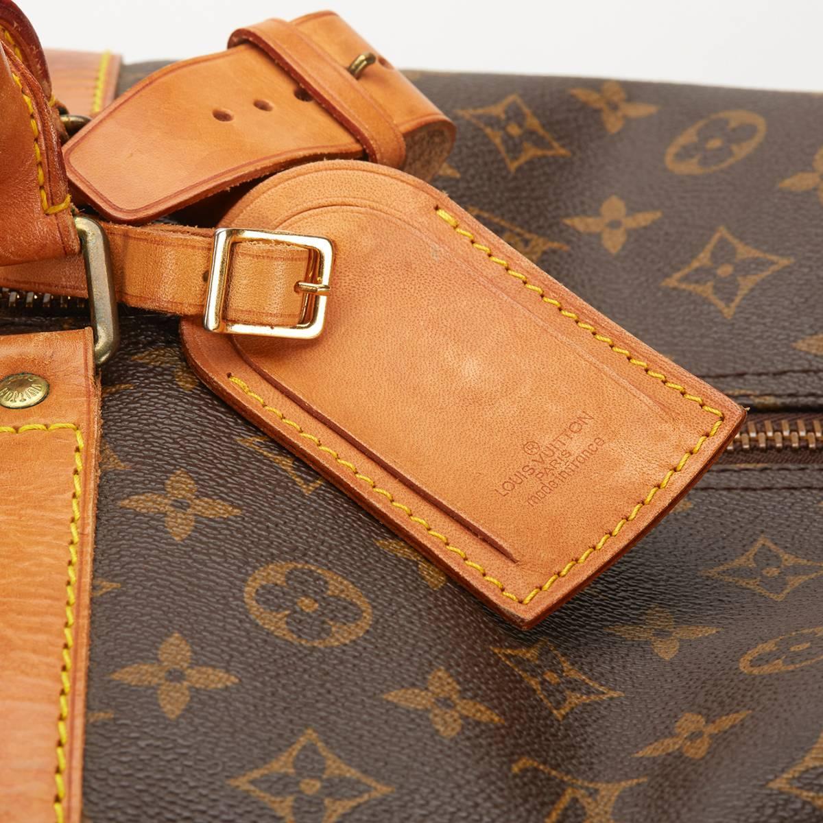 1980&#39;s Louis Vuitton Brown Classic Monogram Canvas Vintage Keepall 60 at 1stdibs