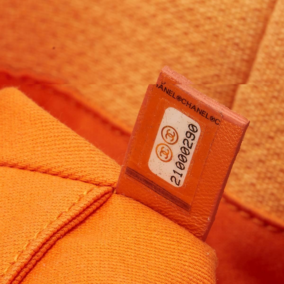 2015 Chanel Orange Canvas Small Deauville Tote 1