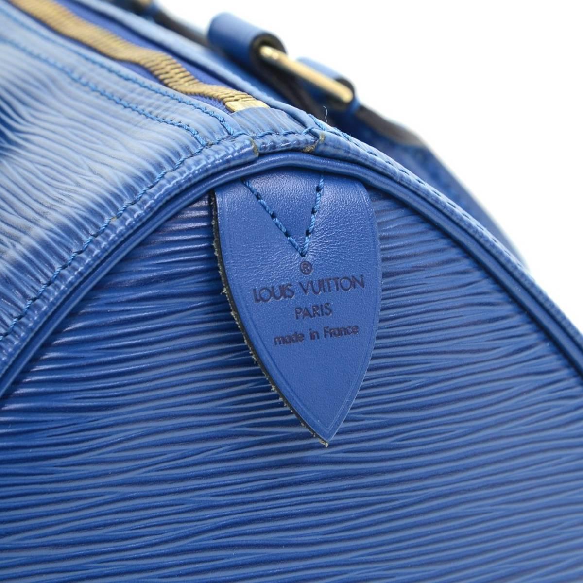 1995 Louis Vuitton Blue Epi Leather Vintage Speedy 25 2