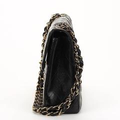 2000s Chanel Black Quilted Lambskin Jumbo XL Flap Bag