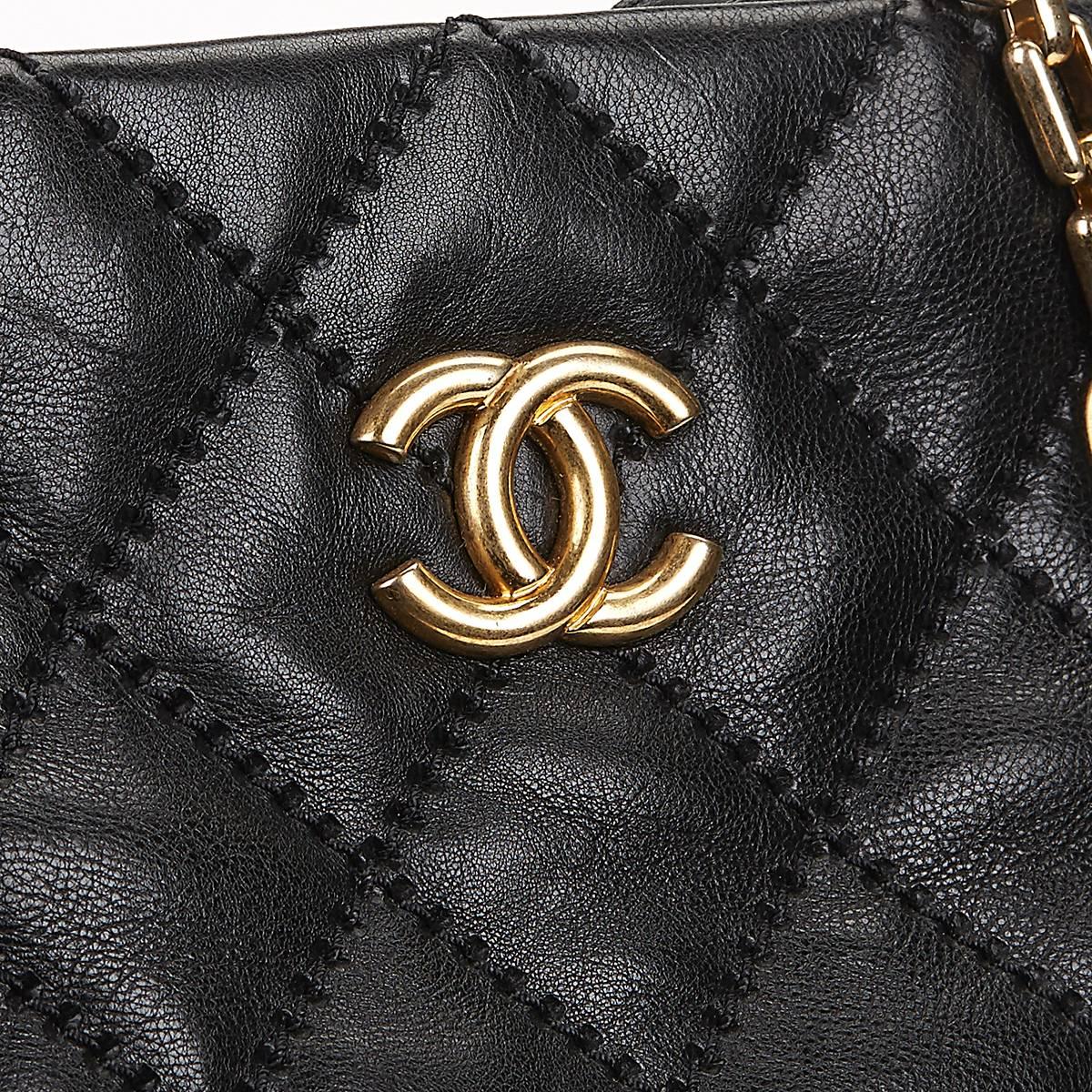 2011 Chanel Black Quilted Calfskin Portobello Tote 2