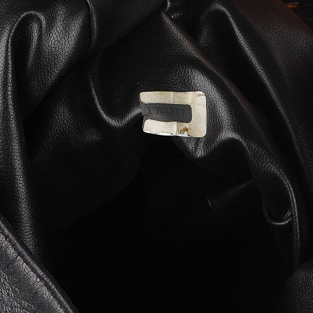 1990's Chanel Black Quilted Lambskin Vintage Bucket Bag 5