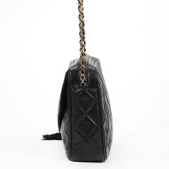 1990's Chanel Black Quilted Lambskin Vintage Camera Bag